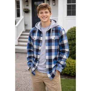 American Eagle Hooded Flannel